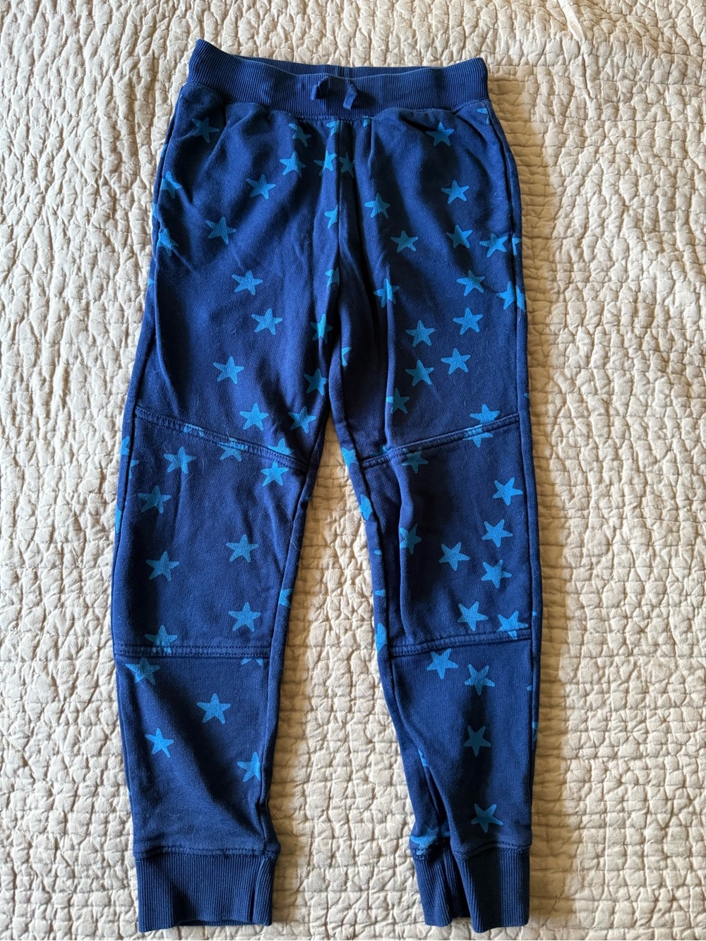 Hanna Andersson Kids Navy Blue Star Print Jogger reinforced knees Pants